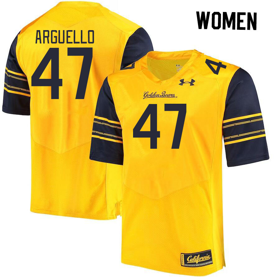 Women #47 Jake Arguello California Golden Bears College Football Jerseys Stitched Sale-Gold - Click Image to Close